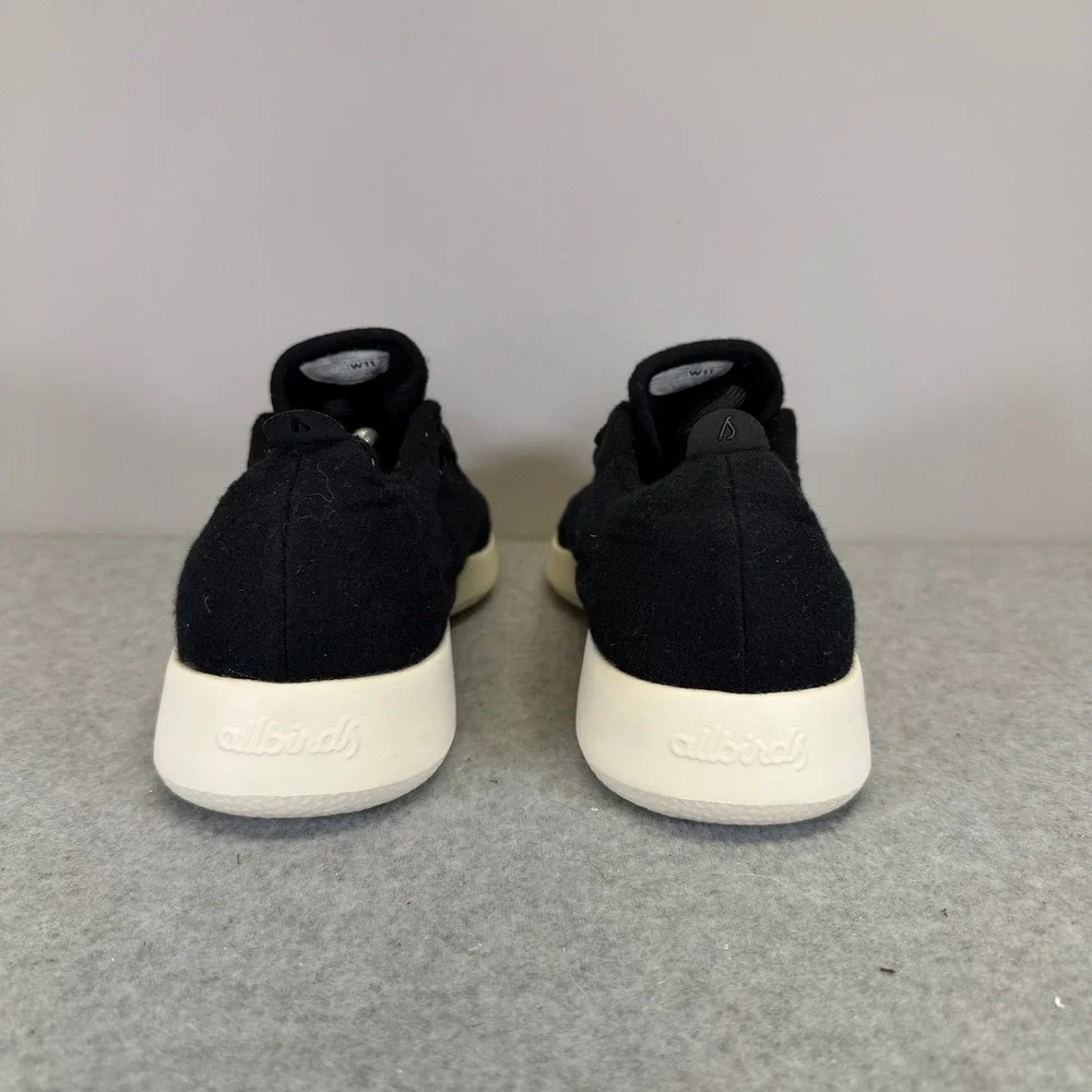 Allbirds Wool Runner Women Shoes Size 11 Black White Merino Wool Low Top Sneaker